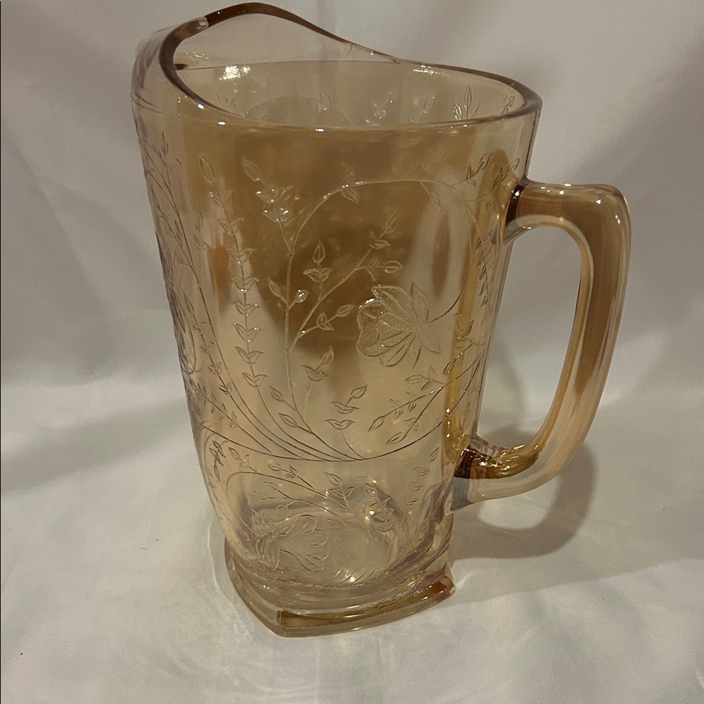 Vintage Floragold Louisa Glass Pitcher